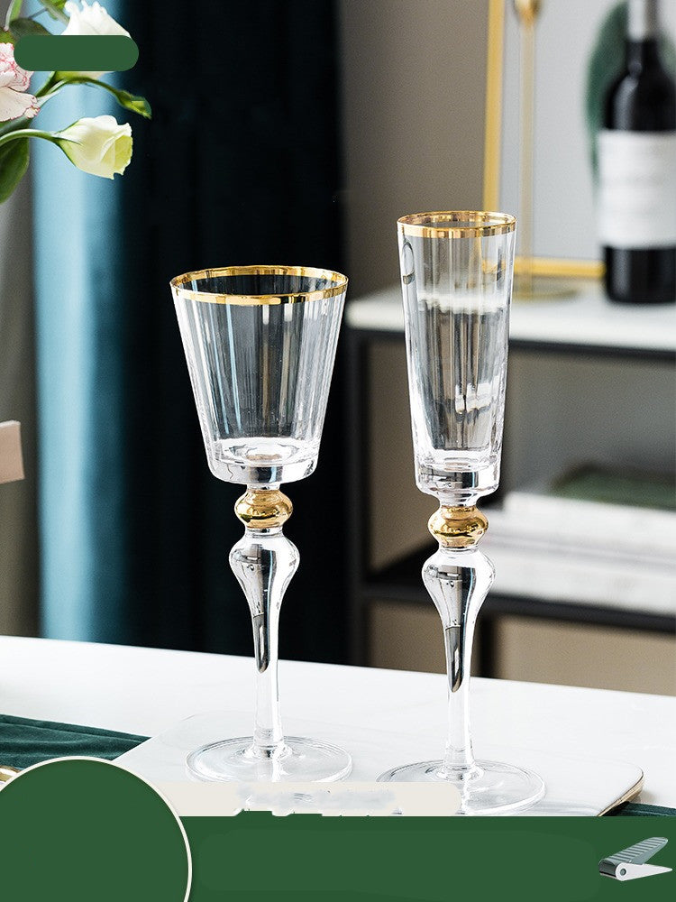 Set di bicchieri in cristallo con bordo dorato – AllaRicerca Shop
