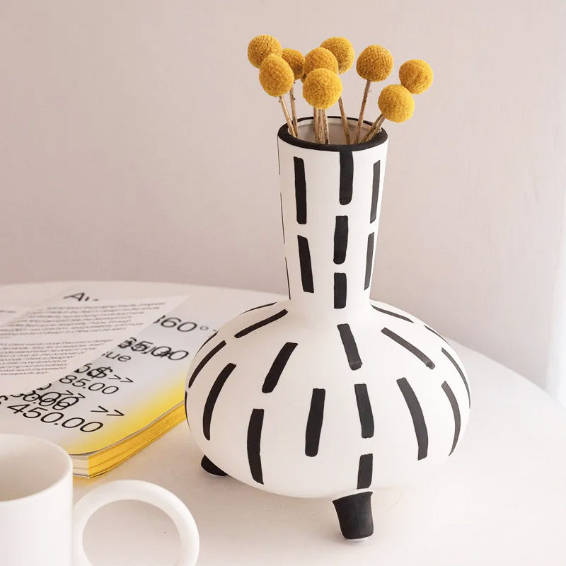 Vaso portafiori design moderno in ceramica Bianco