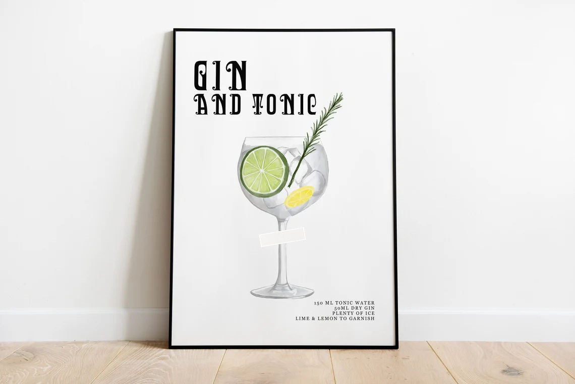 Quadro poster cocktail e piante