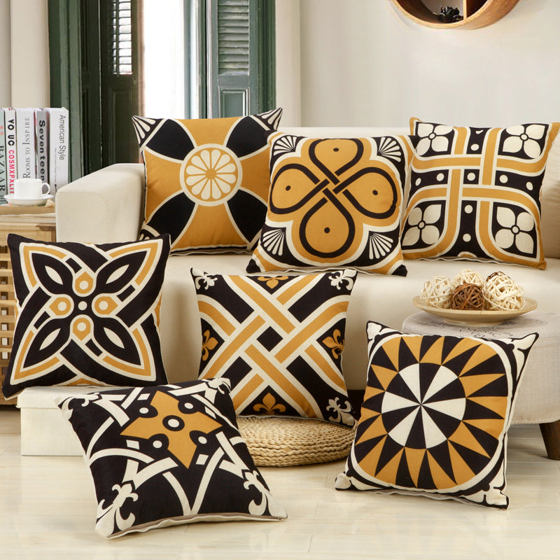 Fodera per cuscini decorativi con forme geometriche