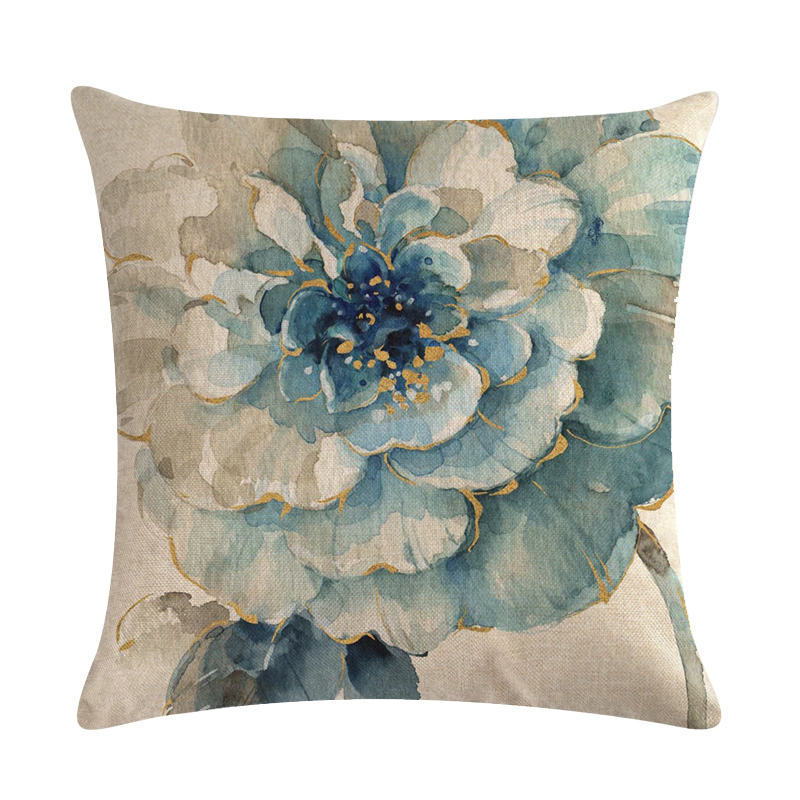 Cuscino decorativo con fiori blu