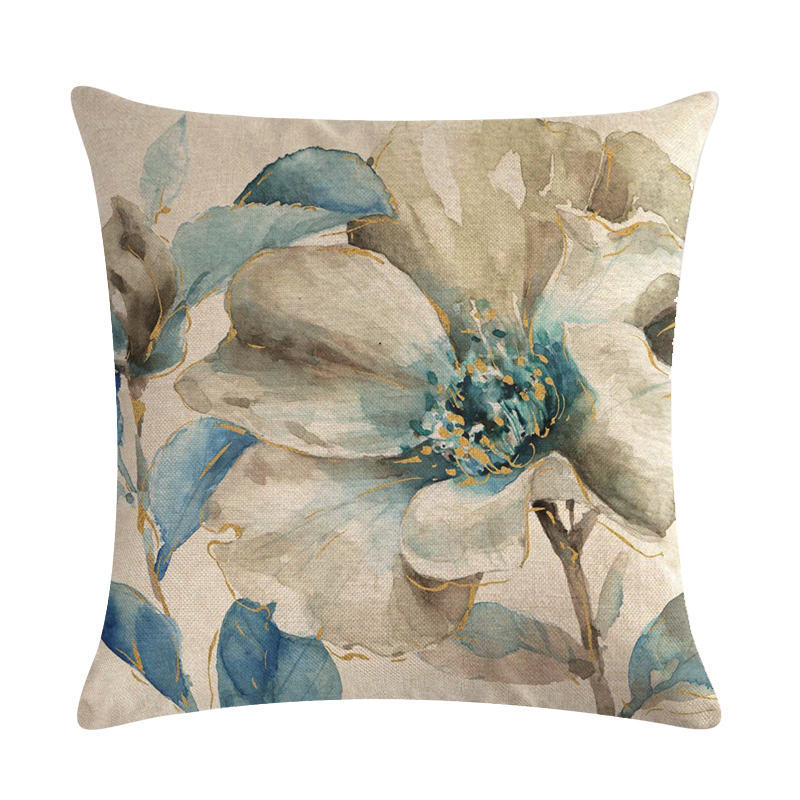 Cuscino decorativo con fiori blu