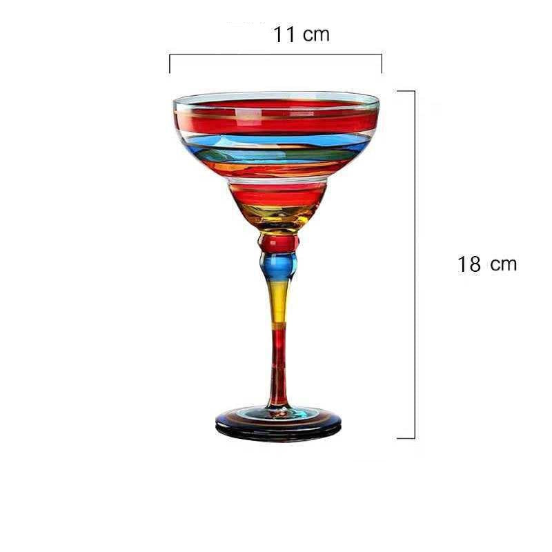 Bicchiere per Margarita in vetro dipinto a mano