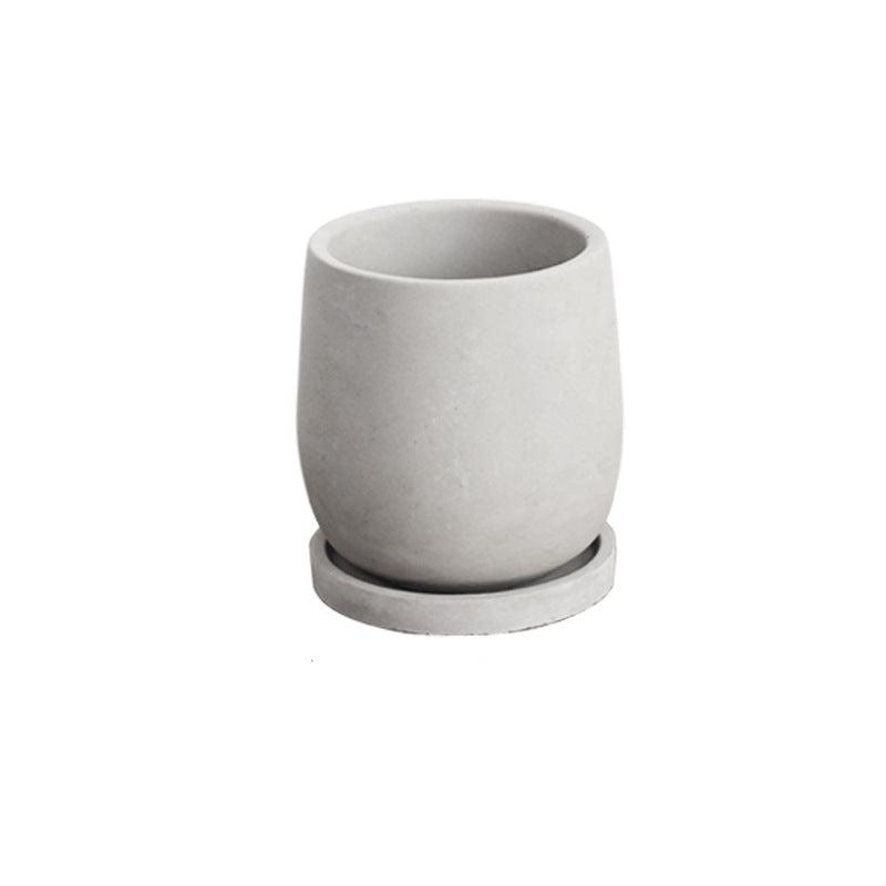 Vaso in ceramica con piatto abbinato per piante da interno