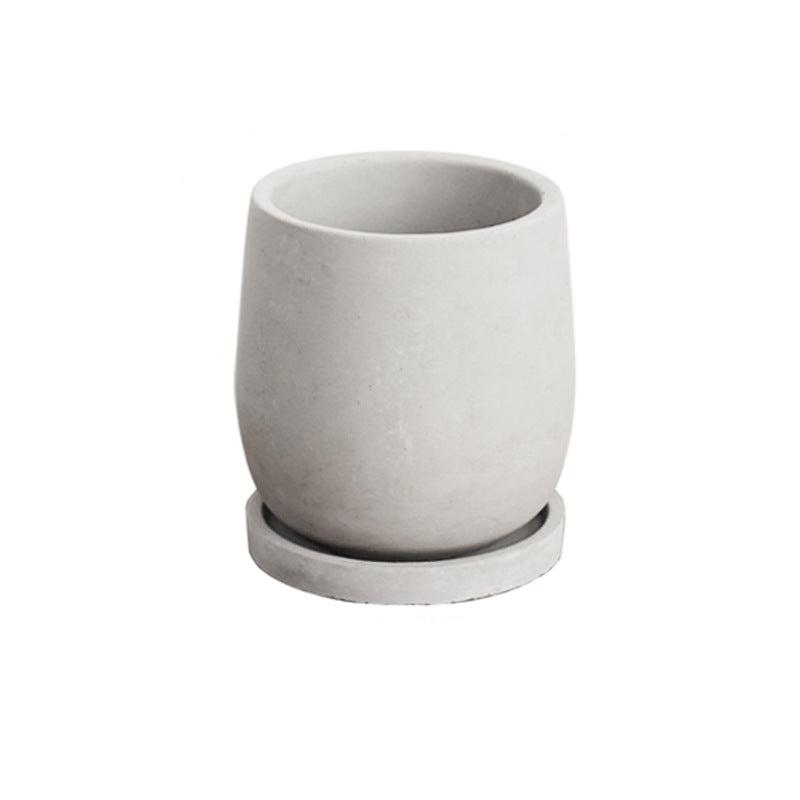 Vaso in ceramica con piatto abbinato per piante da interno