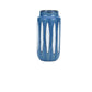 Vaso in ceramica blu con strisce bianche