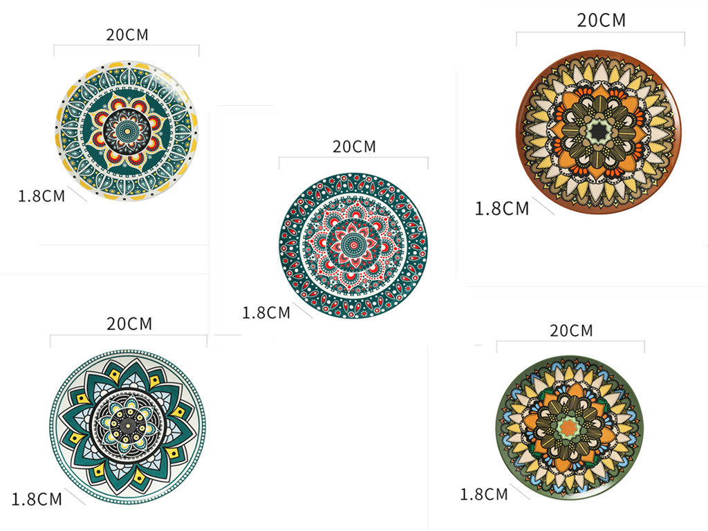 Piatti singoli e set di piatti in porcellana con disegni geometrici