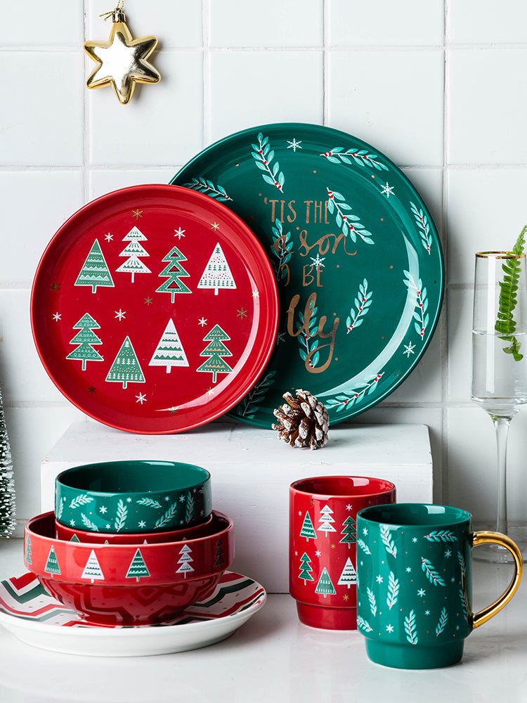 Tazze in porcellana con design alberelli 🎄di Natale