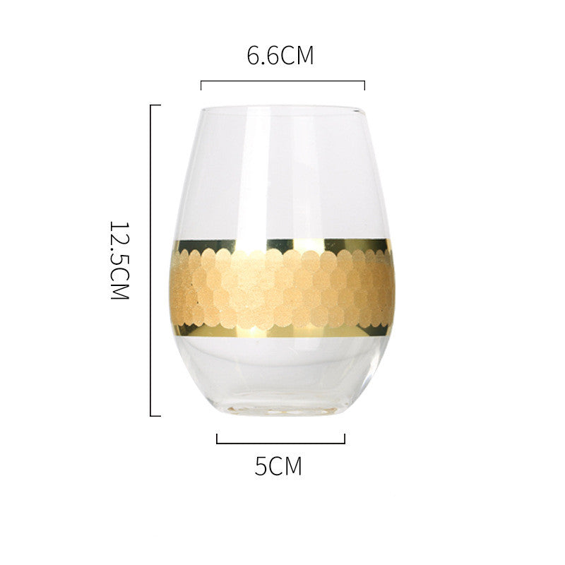 Bicchiere in vetro con finte scaglie dorate