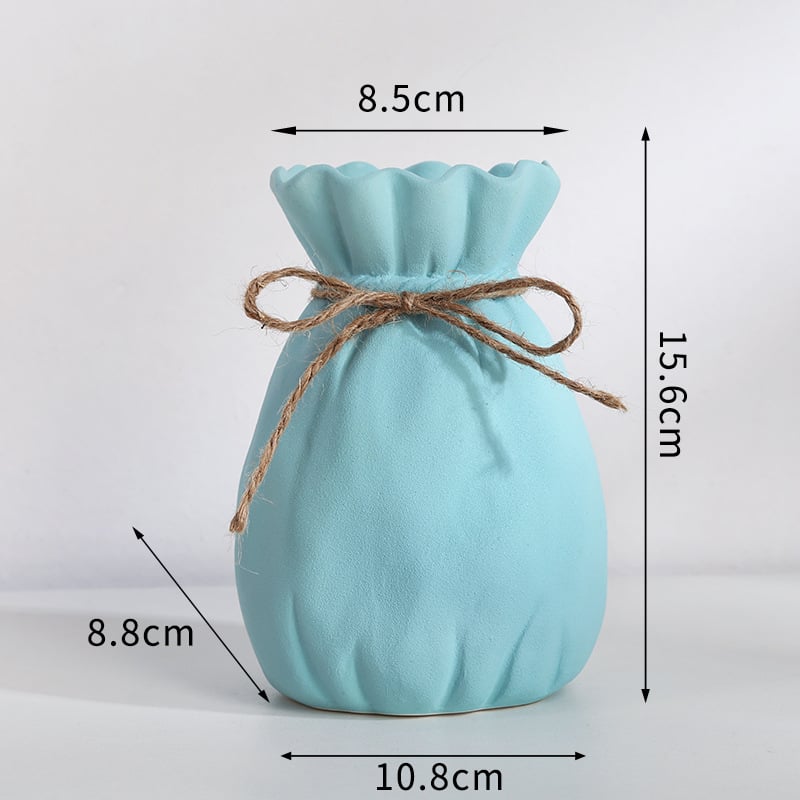 Vaso in ceramica a forma di borsa colore pastel