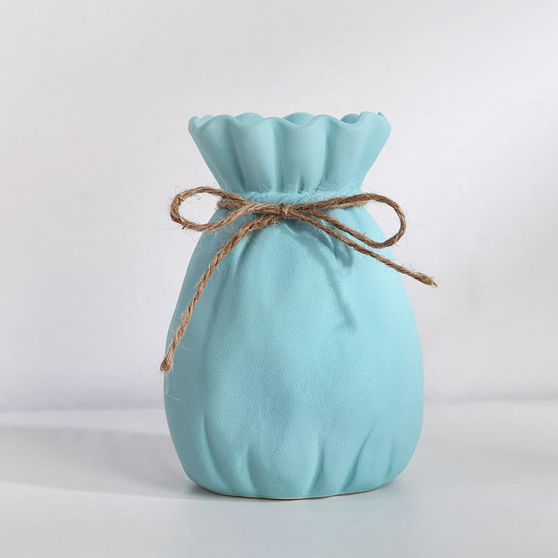 Vaso in ceramica a forma di borsa colore pastel