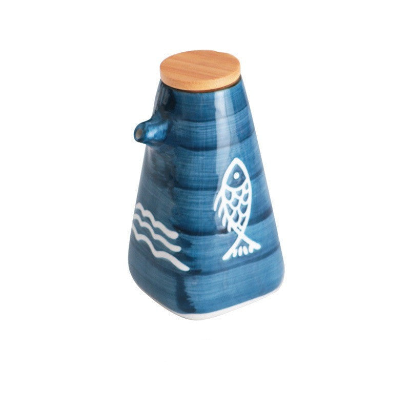 Oliera in ceramica con tappo in legno