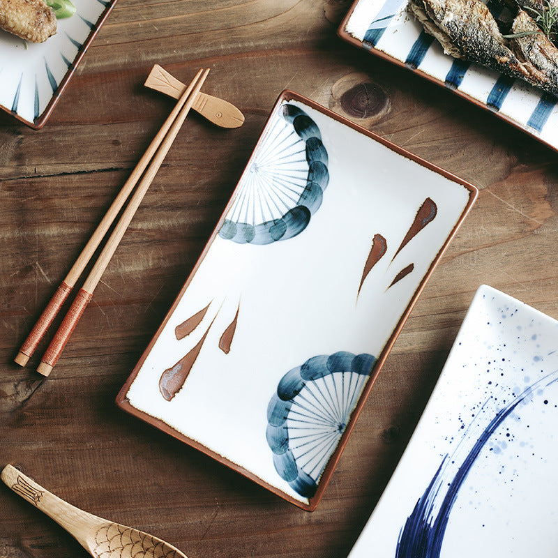 Piatto elegante rettangolare per sushi e pesce