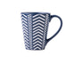 Grande tazza in ceramica blu con linee bianche