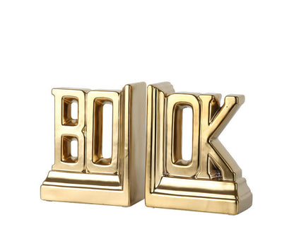 Fermalibri dorato in ceramica "Book"