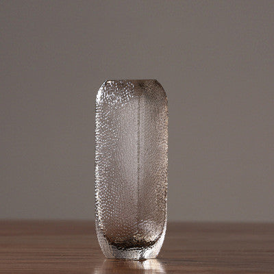 Vasi in vetro rettangolari con effetto ghiaccio