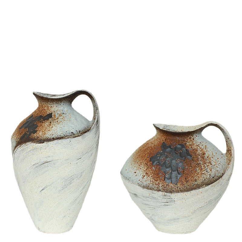 Vasi di ceramica con manico stile vintage rustico