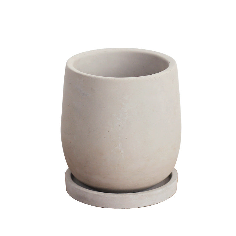 Vaso in ceramica con piatto abbinato per piante da interno