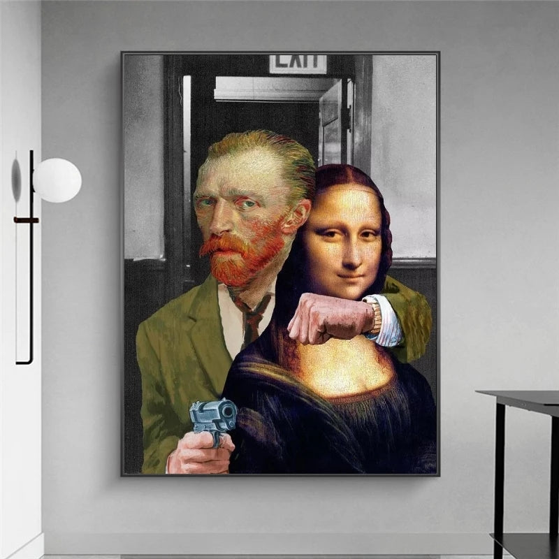 Quadro poster Van Gogh e Monalisa