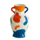 Vaso bianco in ceramica con Forme Colorate