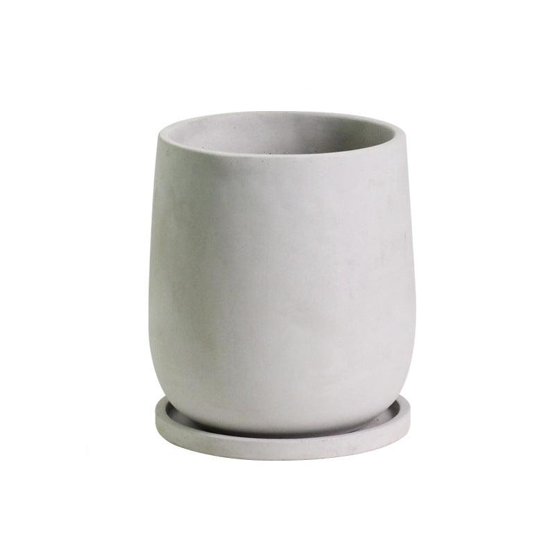 Vaso in ceramica con piatto abbinato per piante da interno