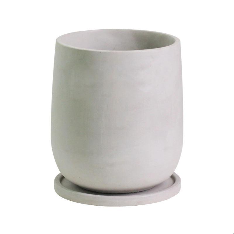 Vaso in ceramica con piatto abbinato per piante da interno