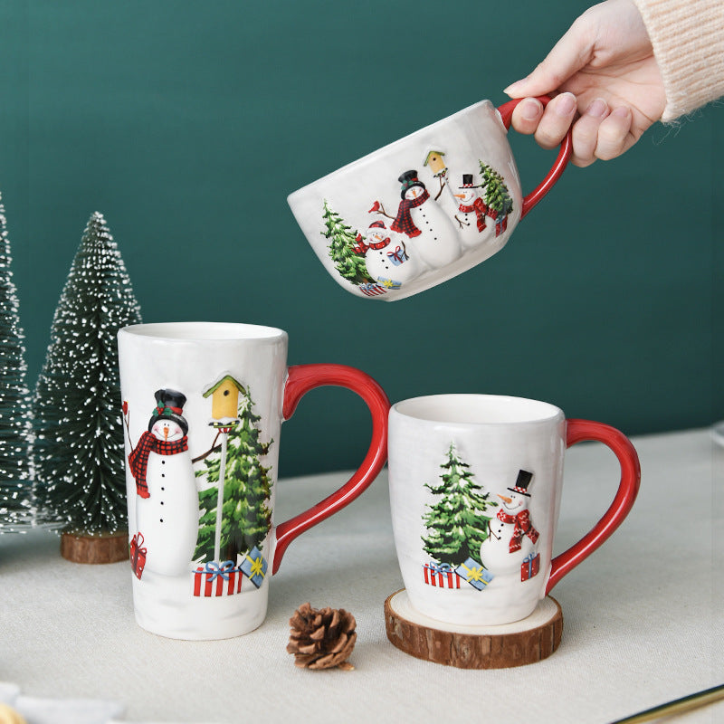 Tazze in Ceramica con Design Pupazzi di Neve per Natale