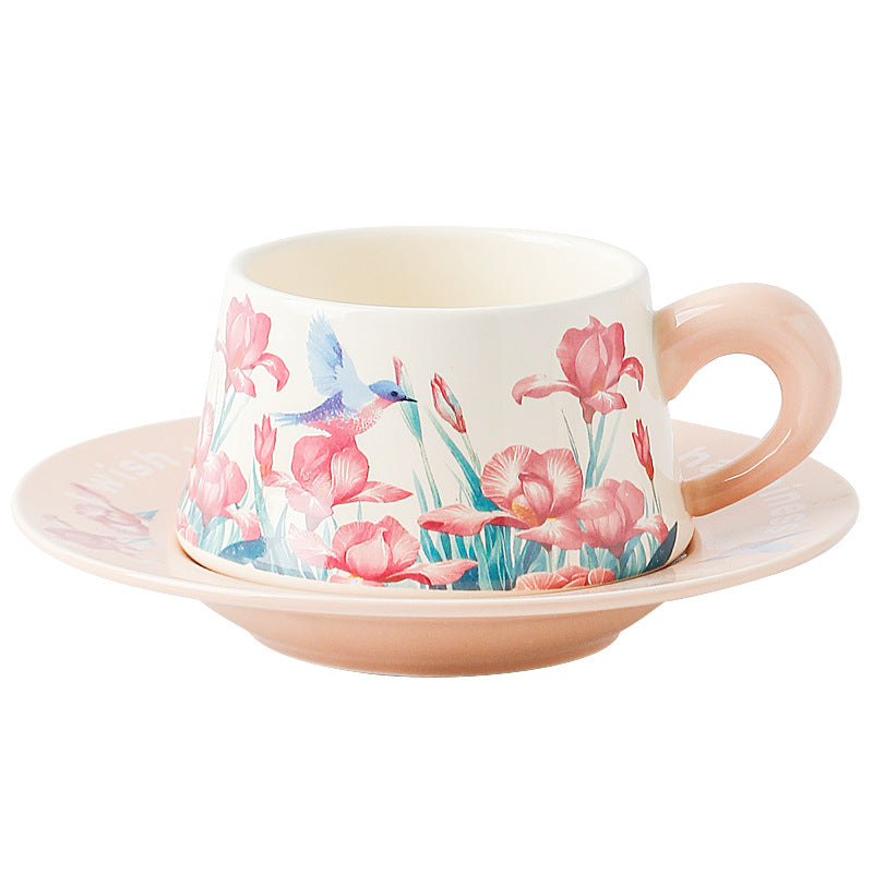 Set in ceramica tazza con piattino Flower Power idea regalo