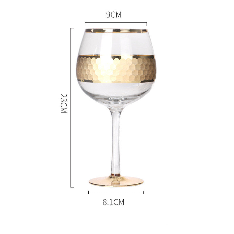 Bicchiere in vetro con finte scaglie dorate