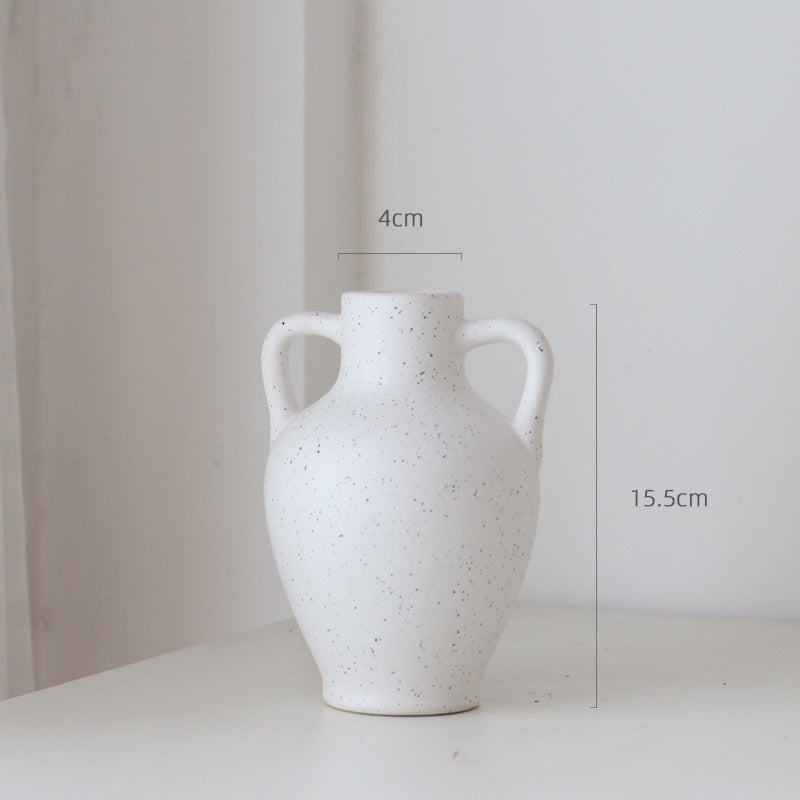Vaso semplice in ceramica con 2 manici laterali