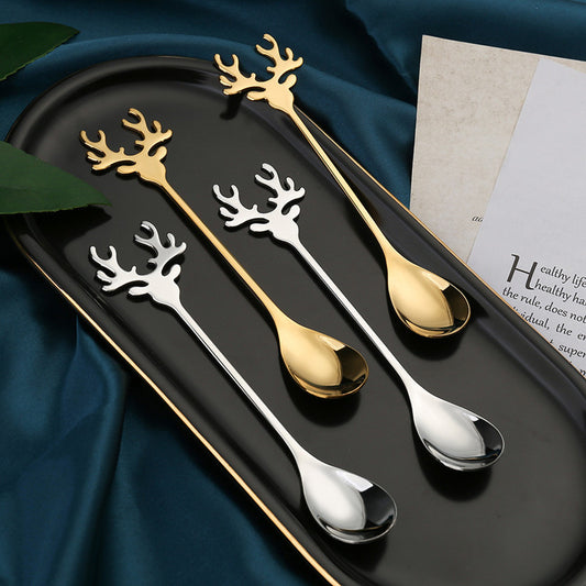 Set di cucchiaini con design natalizio in acciaio inox