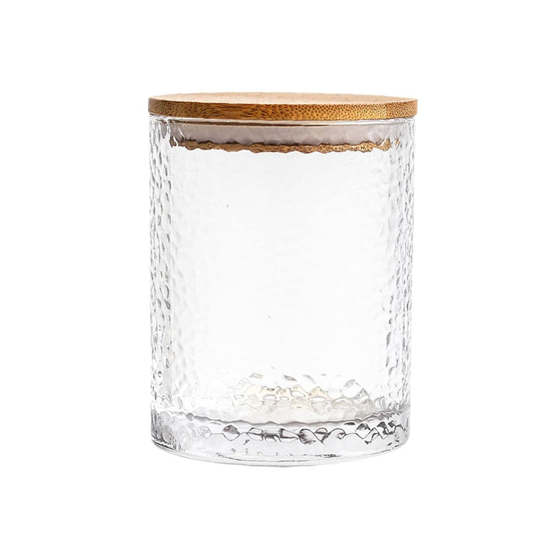 Glass jar with wooden lid