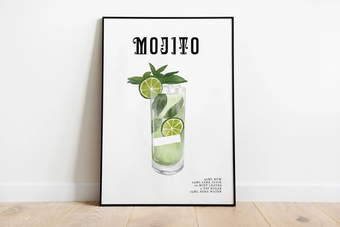 Quadro poster cocktail e piante
