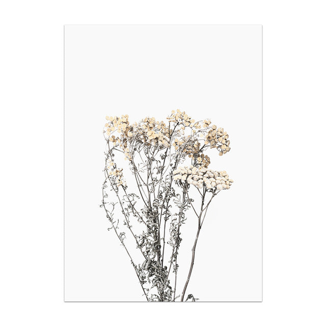 Quadro poster di rami con foglie delicate, stile minimalista