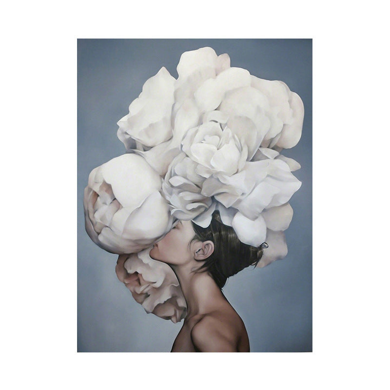 Quadro poster "Con la testa tra i fiori"