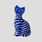 Scultura in ceramica "Gatto con strisce"