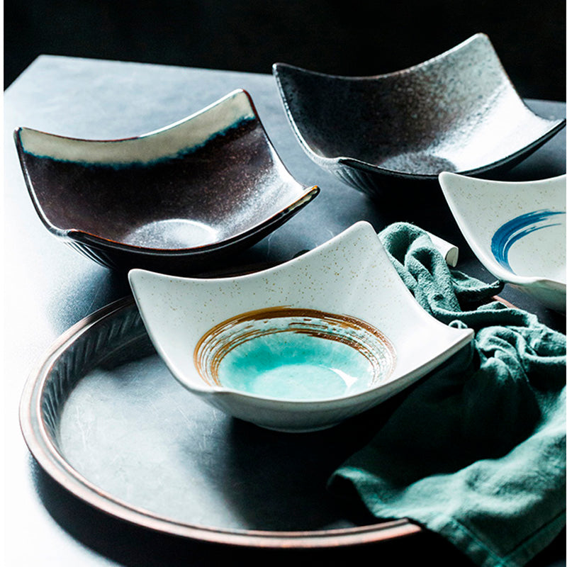 Piatto fondo in ceramica design astratto