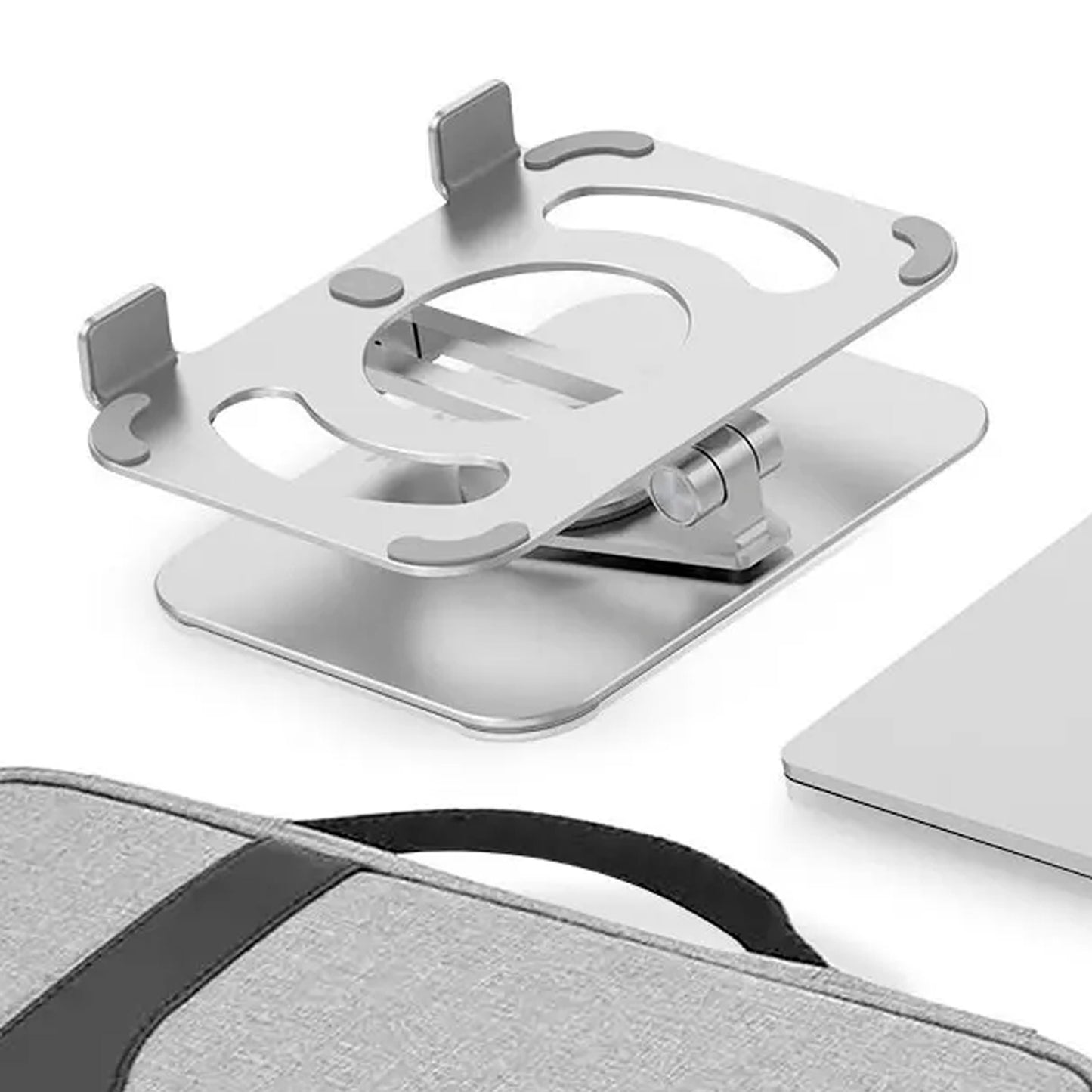 Supporto metallico pieghevole e ruotante a 360° per tablet