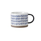 Tazze in ceramica con foglie piccole blu