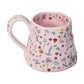 Grande tazza con fiori in ceramica