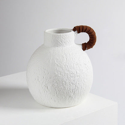Vaso in ceramica bianca design rustico