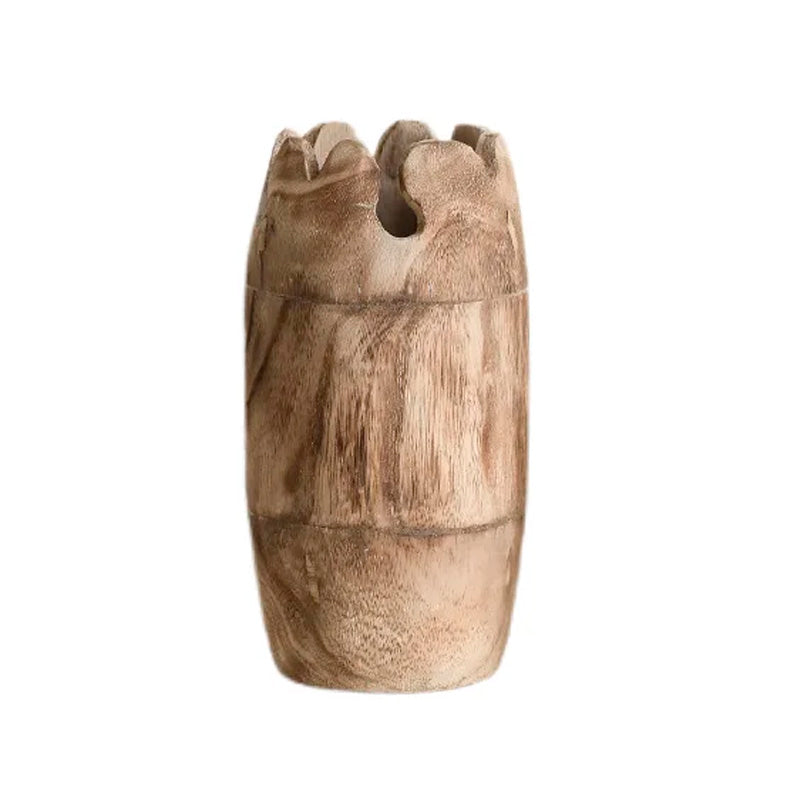 Vaso decorativo in legno realizzato artigianalmente