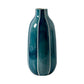 Vaso in ceramica artigianale color verde acqua con strisce bianche