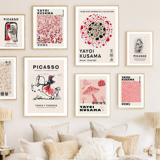 Quadri poster Picasso e Yayoi Kusama