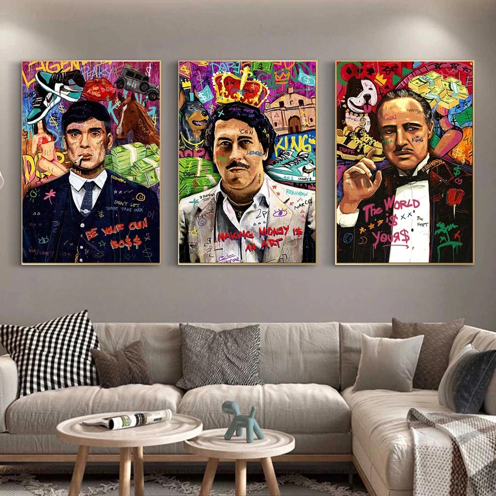 Quadro poster Pop Art Graffiti personaggi film