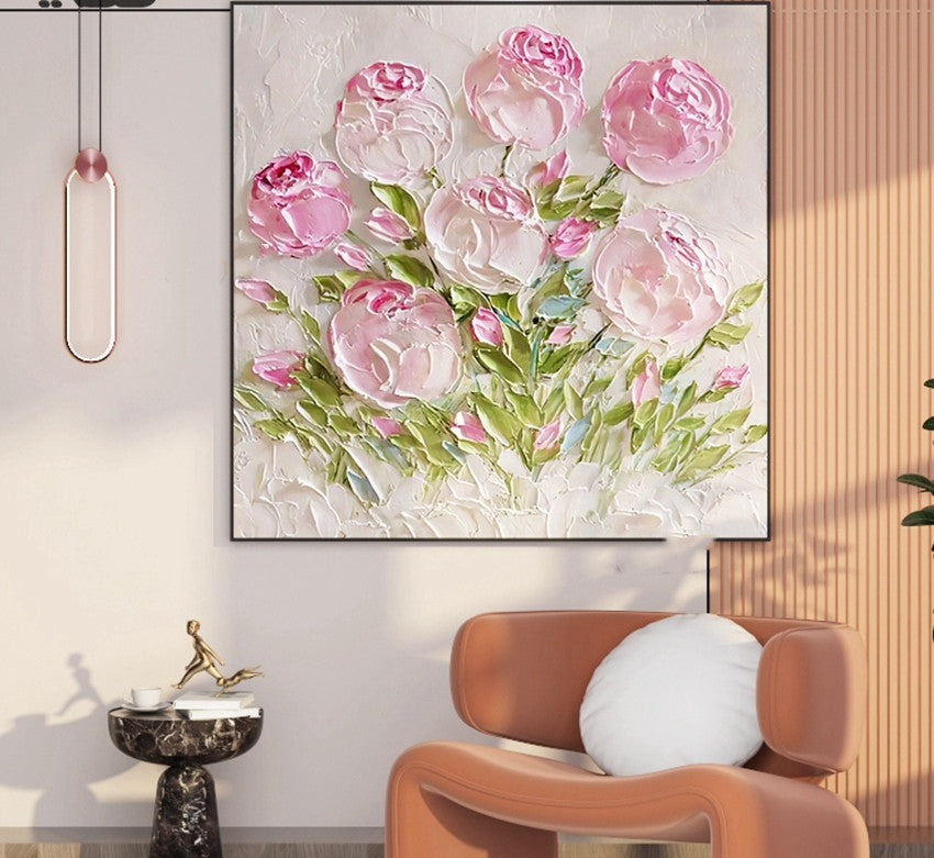 Quadro poster fiori stile pittura ad olio