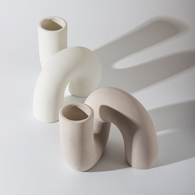 Vaso in ceramica tubo a spirale