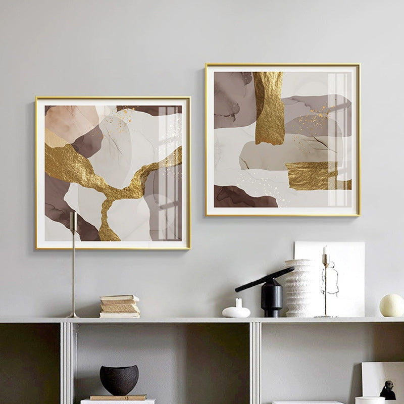 Quadro poster astratto con disegno stile oro