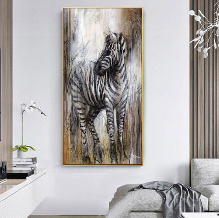 Quadro sfumature con Cavalli e Zebra 