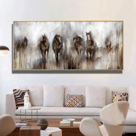 Quadro sfumature con Cavalli e Zebra 